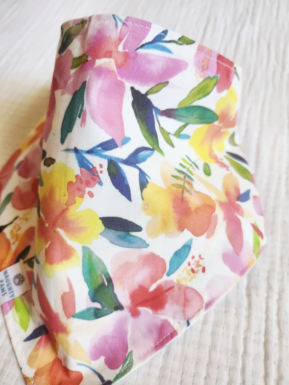 Naughty Paws XL Reversible Dog Bandana Floral/Ice Cream Cone Print